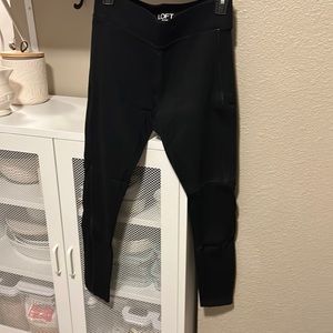 Loft ponte leggings with faux leather accent